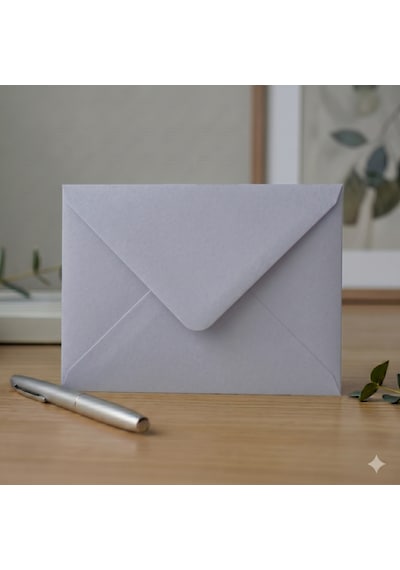 25 Adet 13x18 Cm Premium Kalite Davetiye Zarfı Gri
