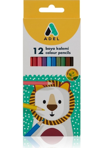 40 Adet Kuru Boya Kalemi 12 Renk Tam Boy Karışık