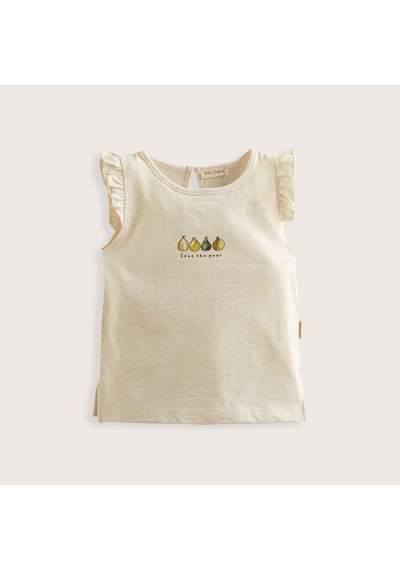 Chakra Pear Fırfırlı Tshirt Ekru