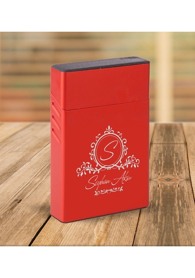 Bk Gift Kişiye Özel Kırmızı Slim Boy Metal Sigara Kutusu-11 Siyah
