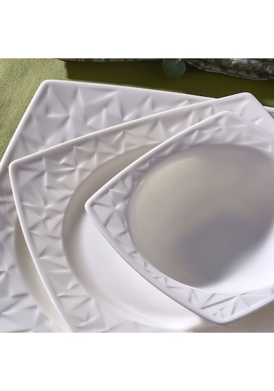 Güral Porselen - Vivente 24 Parça 6 Kişilik Bone Yemek Takımı