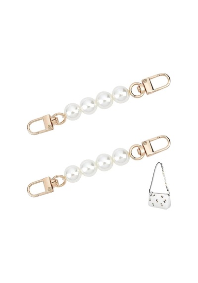 Bag Strap 2 Adet İncili Çanta Askı Uzatıcı - 10-11cm Asma Kilit Beyaz