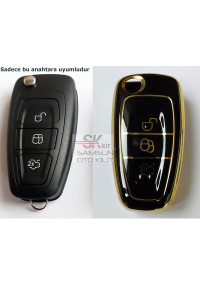 Ford Focus Uyumlu 3 Mondeo Transit Silikon Nano Anahtar Kumanda Kılıfı Siyah