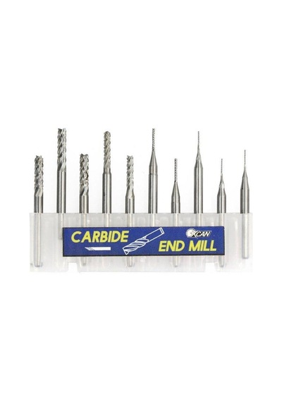 Pcb Karbür Freze Kesici 0.8-3.0mm 10lu Set 3.175mm Shank