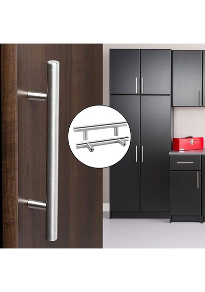 Lexroo 10 Adet Pürüzsüz İnox Metal Kulp 192 Mm Mobilya Mutfak Çekmece Dolap Dolabı Kulbu Kulpu Çok Renkli