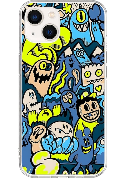 Apple Uyumlu iPhone 13 Şeffaf Kılıf Graffiti 11 Tasarımlı