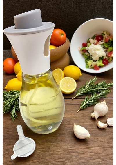 220 Ml Cam Şişe Sirkelik Çok Amaçlı Spreyli Yağdanlık Şeffaf