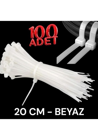 Zenith 3.6x200 Beyaz Renk Cırt Kelepçe , Kablo Bağı