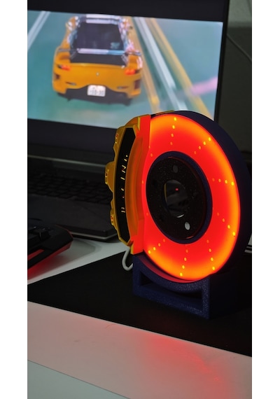 Disk Fren Tasarımlı Dekoratif Lamba - Model 2 Araba Tutkunlarına Özel Masa Üstü Tasarım Kırmızı
