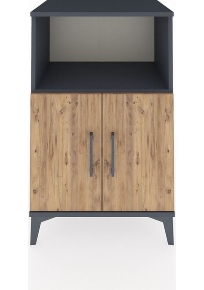 Hyperion Komodin 2 Raflı 2 Kapaklı 60x44x96 Antrasit-çam Antrasit