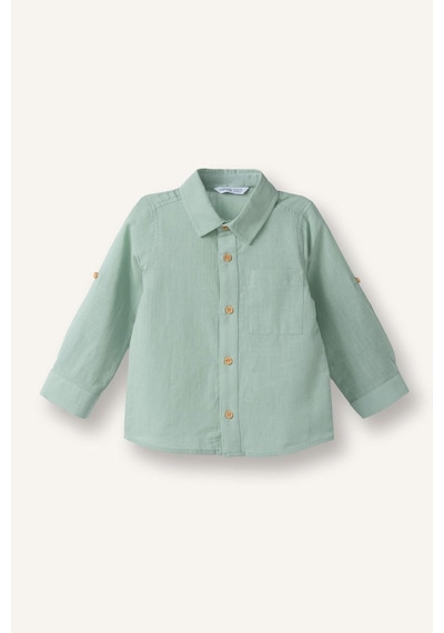 Defacto Erkek Bebek Flamlı Poplin Gömlek G7092a526spgn1123 Yeşil-gn1123