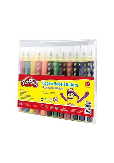 Play-doh 12 Renk Üçgen Fırça Uçlu Kalem Pp Kutu Sarı