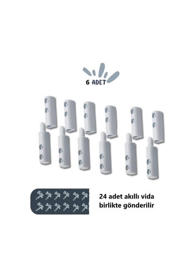 Sineklik Menteşesi, Beyaz 6 Adet 00-40x00-40
