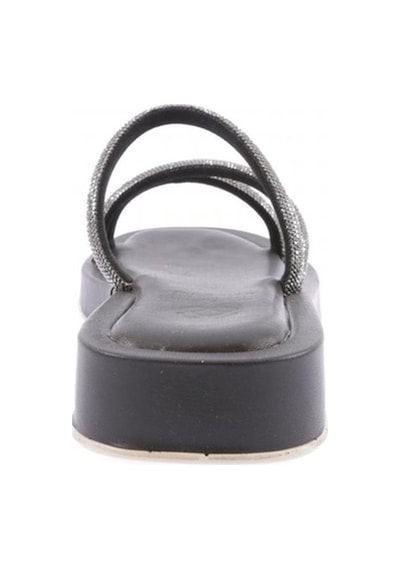 Dgn 008 Kadin Silver Taşli Çapraz Bantli Terlik 008-2297-R1534 Siyah