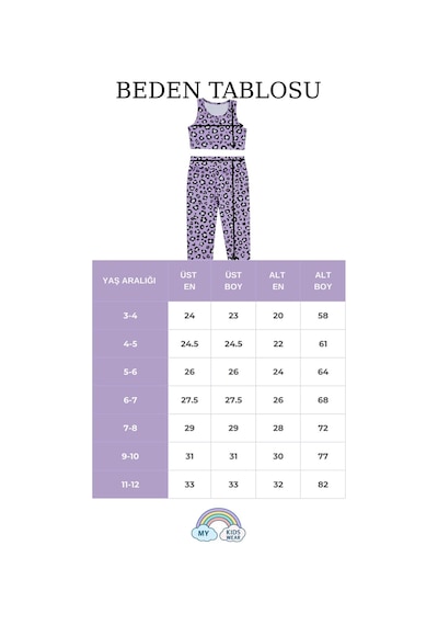 My Kids Wear Kız Çocuk Çok Amaçlı Desenli Mayo & Spor Takımı 12445 Beyaz - Siyah