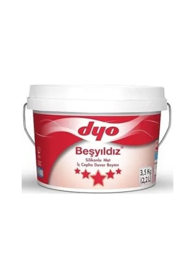 Dyo Beşyıldız Silikonlu Mat İç Cephe Boyası Beyaz 3.5 Kg 3.5 KG