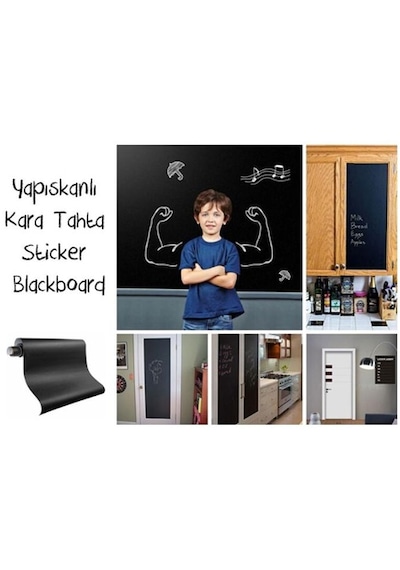 Yapışkanlı Kara Tahta-yazı Tahtası Sticker Siyah