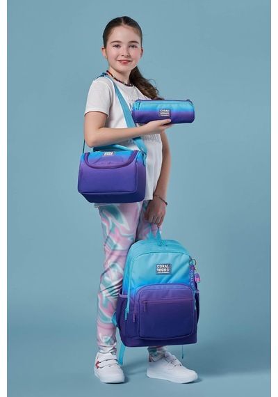 Coral High Kids Turkuaz Mor Renk Geçişli 3 Lü Okul Çanta Seti Set0123763