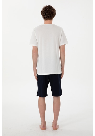 U.S. Polo Assn. Erkek Bisiklet Yaka Beyaz Pijama Takımı 50309355-VR013