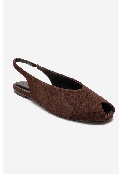 Luvishoes Serına Kahverengi Süet Kadın Sandalet