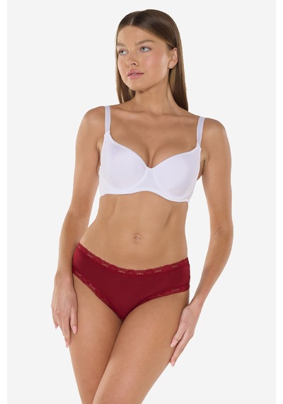 Malabadi Kadın Bordo 2 Li Paket Extra Yumuşak Micro Modal Dantelli Slip Külot 700