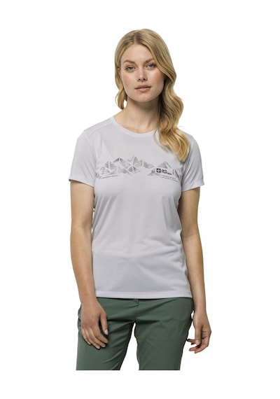 Jack Wolfskin Crosstrail Graphic Kadın Tişört Beyaz