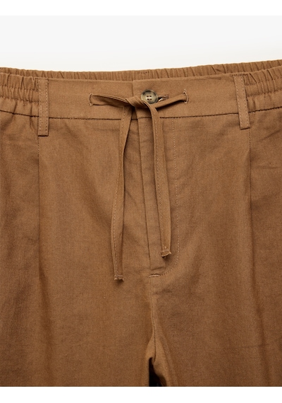 Koton Regular Fit Beli Lastikli Düğmeli Düz Paça Keten Karışımlı Chino Yazlık Pantolon Kahverengi 6sam40003hw Kahve Koton Regular Fit Beli Lastikli Düğmeli Düz Paça Keten Karışımlı Chino Yazlık Pantolon Kahverengi 6sam40003hw Kahve