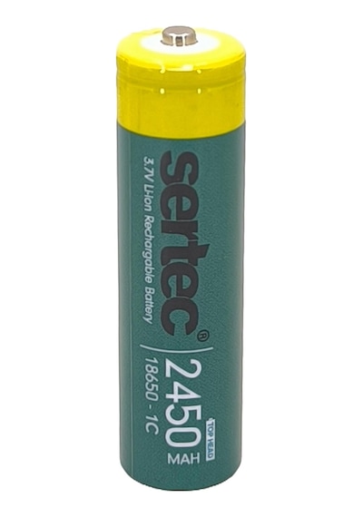 Sertec 18650 1c Şarjlı Pil 2450mah Çıkıntılı Başlıklı Fener Pili 3.7v Li-ion