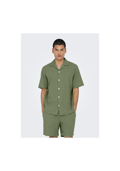 Only & Sons Onsbertıl Waffle Ss Resort Shırt Yeşil