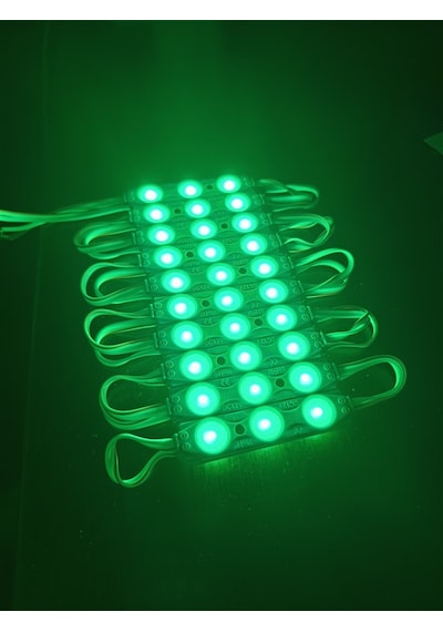 Parmak Led Lamba Yeşil 3 Led 140 Lümen 12 Volt 10,lu