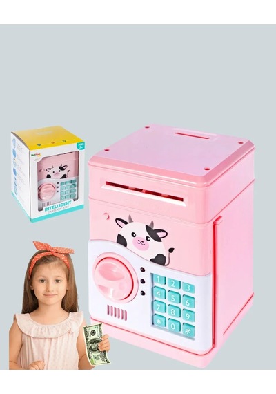 Pembe Elektronik Şifreli Otomatik Para Çeken Atm Kumbarası Diğer