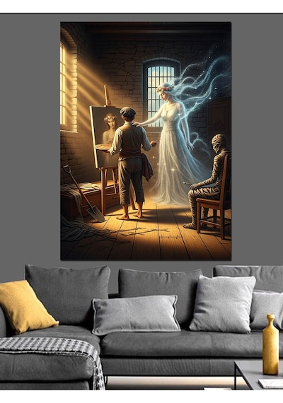 Ahşap Tablo Hayalet Ressam Atölye Çizimi