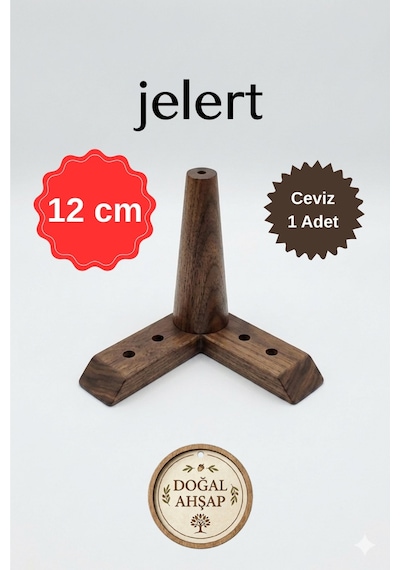 Masif Gürgen Ahşap 12 Cm Koyu Ceviz-tekli, Mobilya Yükseltme Ayağı, Robot Süpürge Uyumlu, 1. Sınıf Gürgen Ağacı, Kanepe Berjer Koltuk Tv Ünitesi Yükseltici Ayak Tekli Kahverengi