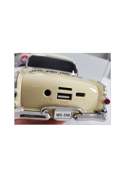 Nostaljik Araba Şarjlı Led Işıklı Kablosuz Hoparlör Bluetooth Speaker Fm Radyo Sd Kart Usb