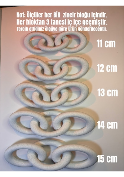 Modern Beyaz Zincir Dekoratif Obje Şık Masa Üstü & Kitaplık Süs Eşyası 14 Cm X 3 Zincir Bloğu