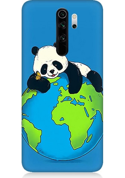Xiaomi Redmi Note 8 Pro Uyumlu Silikon Kılıf Yorgun Panda Ve Dünya