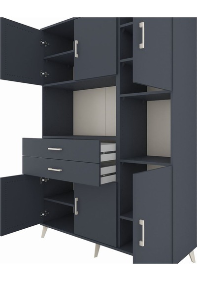 Hyperion Dolap 9 Raflı 2 Çekmeceli 6 Kapaklı 132x44x195 Antrasit-antrasit/antrasit Antrasıt/antrasıt Hyperion Dolap 9 Raflı 2 Çekmeceli 6 Kapaklı 132x44x195 Antrasit-antrasit/antrasit Antrasıt/antrasıt