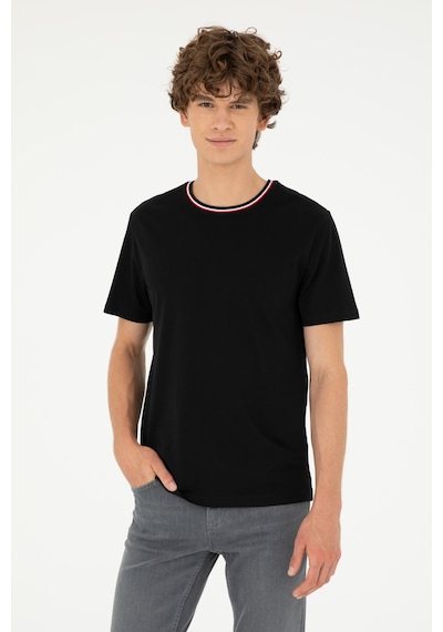 U.S. Polo Assn. Erkek Regular Fit Bisiklet Yaka Siyah Tişört 50294289-VR046