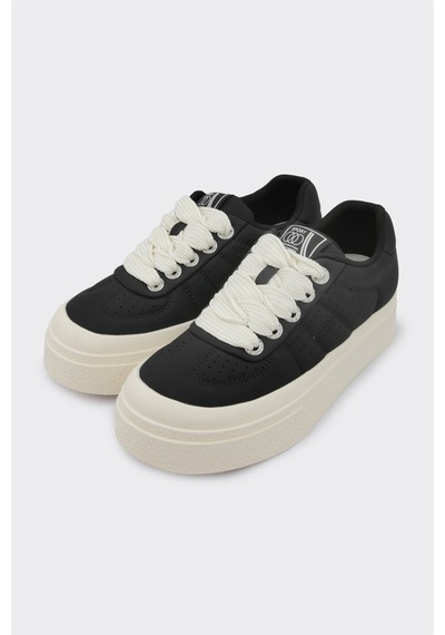 Derinet Günlük Comfort Taban Kadın Sneaker Siyah Bej Siyah Bej