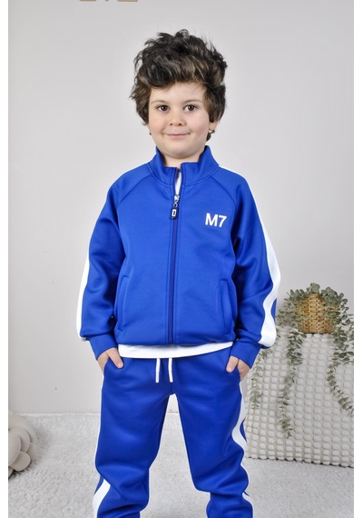 Miababy Scuba Fermuarlı Takım Saks Mavi