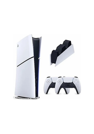 Sony Playstatıon 5 Slım 825 GB Dıgıtal Çift Kollu + Şarj İstasyonu Oyun Konsolu (İthalatçı Garantili)