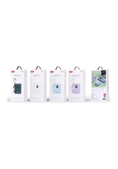 Pr235 22.5w Usb-c Type-c Lightning Kablolu 10000 Mah Led Ekranlı Powerbank Şarj Aleti Beyaz