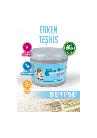 Zenihealth Erken Teşhis Bentonit Kedi Kumu 5 Lt Ph Seviyesine Göre Renk Değiştiren