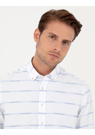 Pierre Cardin Erkek Mavi Gömlek Desenli 50296902-vr036 Mavi