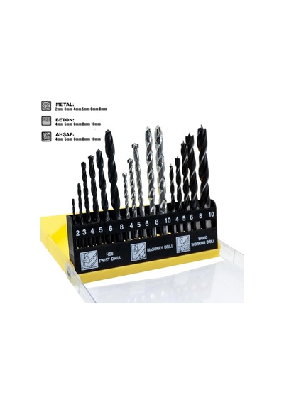 Keneth 16 Parça Ahşap-metal-beton Matkap Ucu Seti Pointteq Sprial Yeni Teknoloji 16pcs Drill Bit