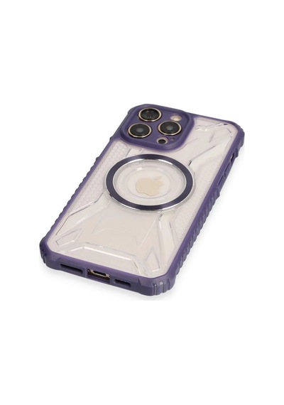 Apple Apple Uyumlu iPhone 12 Pro Kılıf Prag Magneticsafe Kapak - Derin Mor 0.2M-Çok Renkli