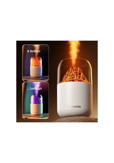 Ultrasonik Hava Nemlendirici 300ml Volkan Tarzı Masaüstü Gece Lambası Uçucu Yağ Aroma Yayıcı