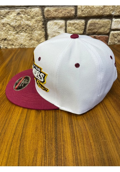 Hamze Cleveland Cavaliers Nba Hiphop Snapback Rapper Basketbol Unisex Şapka Cap Beyaz - Bordo