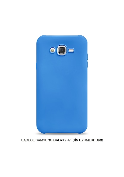 Samsung J7 2015 Uyumlu Kamera Korumalı Darbeye Dayanıklı Renk Atmayan Fab Silikon Kılıf Mavi