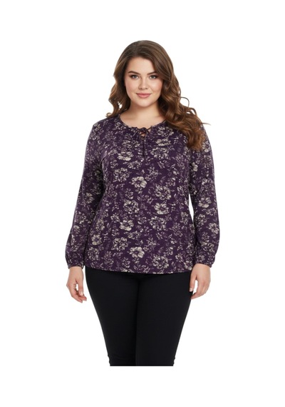 Wearon Kadın Yumoş Yaka Bağcıklı Modelli Bluz Bgl-st05137 Mürdüm